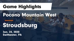 Pocono Mountain West  vs Stroudsburg  Game Highlights - Jan. 24, 2020