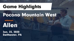 Pocono Mountain West  vs Allen Game Highlights - Jan. 23, 2020