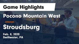 Pocono Mountain West  vs Stroudsburg Game Highlights - Feb. 8, 2020