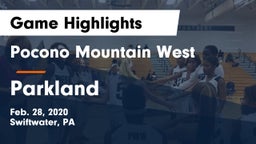 Pocono Mountain West  vs Parkland  Game Highlights - Feb. 28, 2020