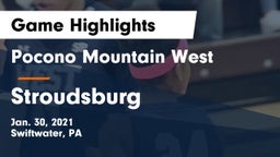 Pocono Mountain West  vs Stroudsburg  Game Highlights - Jan. 30, 2021
