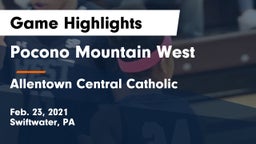 Pocono Mountain West  vs Allentown Central Catholic  Game Highlights - Feb. 23, 2021