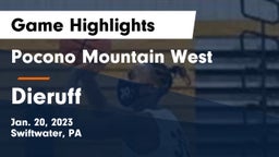 Pocono Mountain West  vs Dieruff  Game Highlights - Jan. 20, 2023
