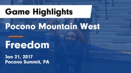 Pocono Mountain West  vs Freedom  Game Highlights - Jan 21, 2017