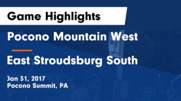 Pocono Mountain West  vs East Stroudsburg South  Game Highlights - Jan 31, 2017