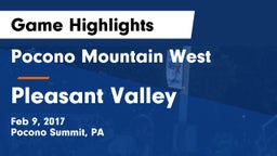 Pocono Mountain West  vs Pleasant Valley  Game Highlights - Feb 9, 2017