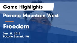 Pocono Mountain West  vs Freedom  Game Highlights - Jan. 19, 2018