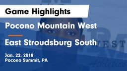 Pocono Mountain West  vs East Stroudsburg South  Game Highlights - Jan. 22, 2018