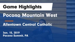 Pocono Mountain West  vs Allentown Central Catholic  Game Highlights - Jan. 15, 2019