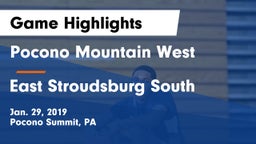 Pocono Mountain West  vs East Stroudsburg  South Game Highlights - Jan. 29, 2019