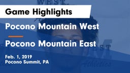 Pocono Mountain West  vs Pocono Mountain East  Game Highlights - Feb. 1, 2019