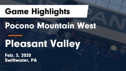 Pocono Mountain West  vs Pleasant Valley  Game Highlights - Feb. 3, 2020