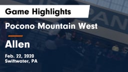 Pocono Mountain West  vs Allen Game Highlights - Feb. 22, 2020