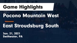 Pocono Mountain West  vs East Stroudsburg  South Game Highlights - Jan. 21, 2021