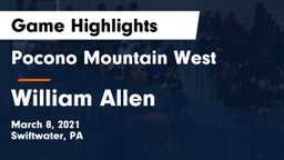 Pocono Mountain West  vs William Allen  Game Highlights - March 8, 2021