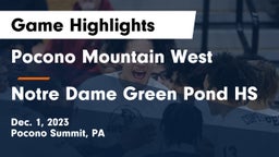 Pocono Mountain West  vs Notre Dame Green Pond HS Game Highlights - Dec. 1, 2023