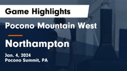 Pocono Mountain West  vs Northampton  Game Highlights - Jan. 4, 2024