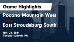 Pocono Mountain West  vs East Stroudsburg  South Game Highlights - Jan. 22, 2024