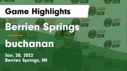 Berrien Springs  vs buchanan Game Highlights - Jan. 28, 2022