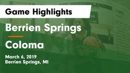 Berrien Springs  vs Coloma Game Highlights - March 6, 2019