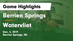 Berrien Springs  vs Watervliet  Game Highlights - Dec. 3, 2019