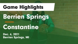 Berrien Springs  vs Constantine  Game Highlights - Dec. 6, 2021