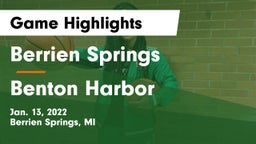 Berrien Springs  vs Benton Harbor  Game Highlights - Jan. 13, 2022