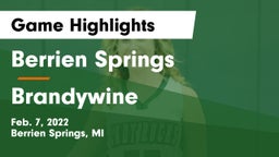 Berrien Springs  vs Brandywine  Game Highlights - Feb. 7, 2022