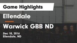 Ellendale  vs Warwick GBB ND Game Highlights - Dec 10, 2016
