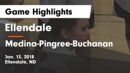 Ellendale  vs Medina-Pingree-Buchanan  Game Highlights - Jan. 13, 2018