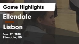 Ellendale  vs Lisbon  Game Highlights - Jan. 27, 2018
