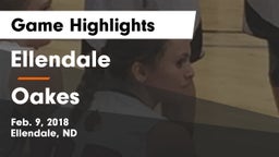 Ellendale  vs Oakes  Game Highlights - Feb. 9, 2018