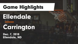 Ellendale  vs Carrington  Game Highlights - Dec. 7, 2018
