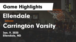 Ellendale  vs Carrington Varsity Game Highlights - Jan. 9, 2020