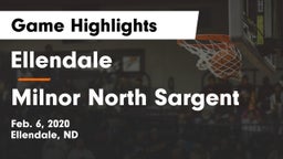Ellendale  vs Milnor North Sargent Game Highlights - Feb. 6, 2020