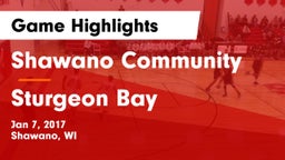 Shawano Community  vs Sturgeon Bay  Game Highlights - Jan 7, 2017