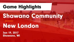 Shawano Community  vs New London  Game Highlights - Jan 19, 2017