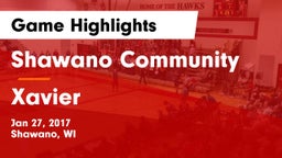 Shawano Community  vs Xavier  Game Highlights - Jan 27, 2017