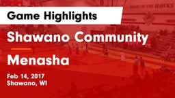 Shawano Community  vs Menasha  Game Highlights - Feb 14, 2017