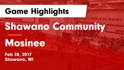 Shawano Community  vs Mosinee  Game Highlights - Feb 28, 2017