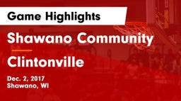 Shawano Community  vs Clintonville  Game Highlights - Dec. 2, 2017
