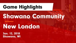 Shawano Community  vs New London  Game Highlights - Jan. 12, 2018
