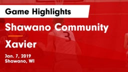 Shawano Community  vs Xavier  Game Highlights - Jan. 7, 2019