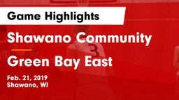 Shawano Community  vs Green Bay East  Game Highlights - Feb. 21, 2019