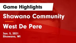 Shawano Community  vs West De Pere  Game Highlights - Jan. 5, 2021