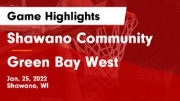 Shawano Community  vs Green Bay West Game Highlights - Jan. 25, 2022