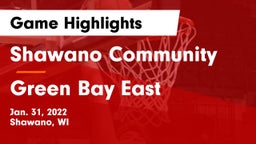 Shawano Community  vs Green Bay East  Game Highlights - Jan. 31, 2022