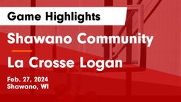 Shawano Community  vs La Crosse Logan Game Highlights - Feb. 27, 2024