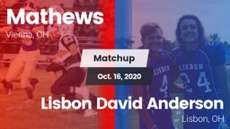 Matchup: Mathews vs. Lisbon David Anderson  2020