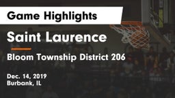 Saint Laurence  vs Bloom Township  District 206 Game Highlights - Dec. 14, 2019